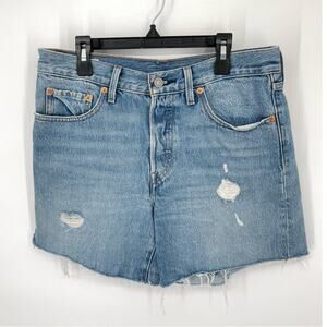 Levi’s 501 Premium Women's Cut Off Shorts Size 27 Light Blue Wash Distressed